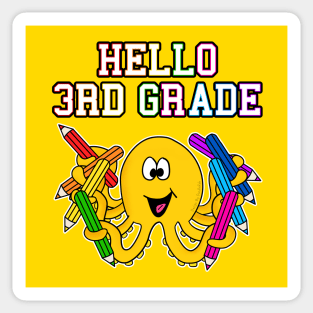 Hello 3rd Grade Octopus Back To School Sticker